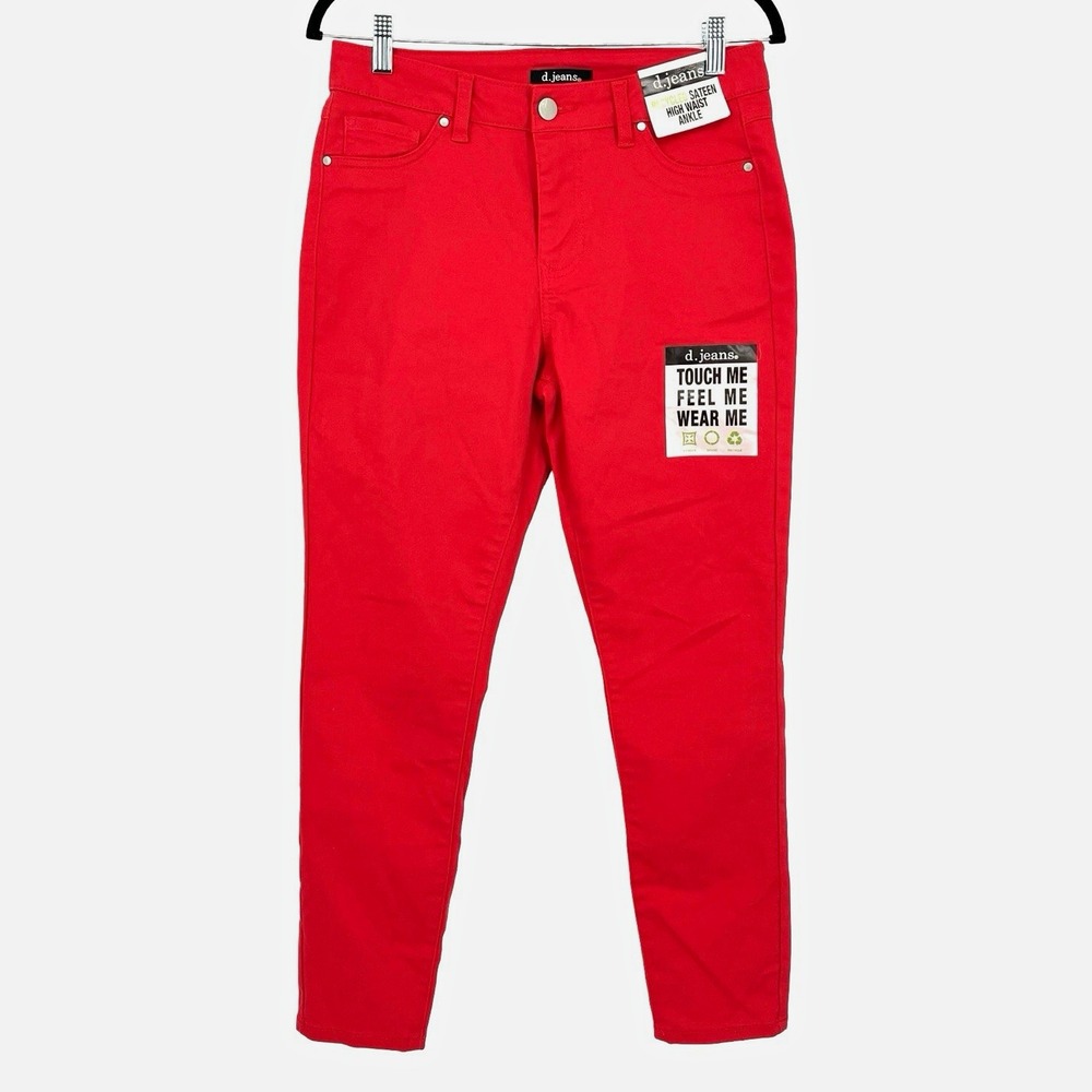 d.jeans Womens Size 8 Red High Waist Ankle Skinny Pants Stretch Repreve NWT